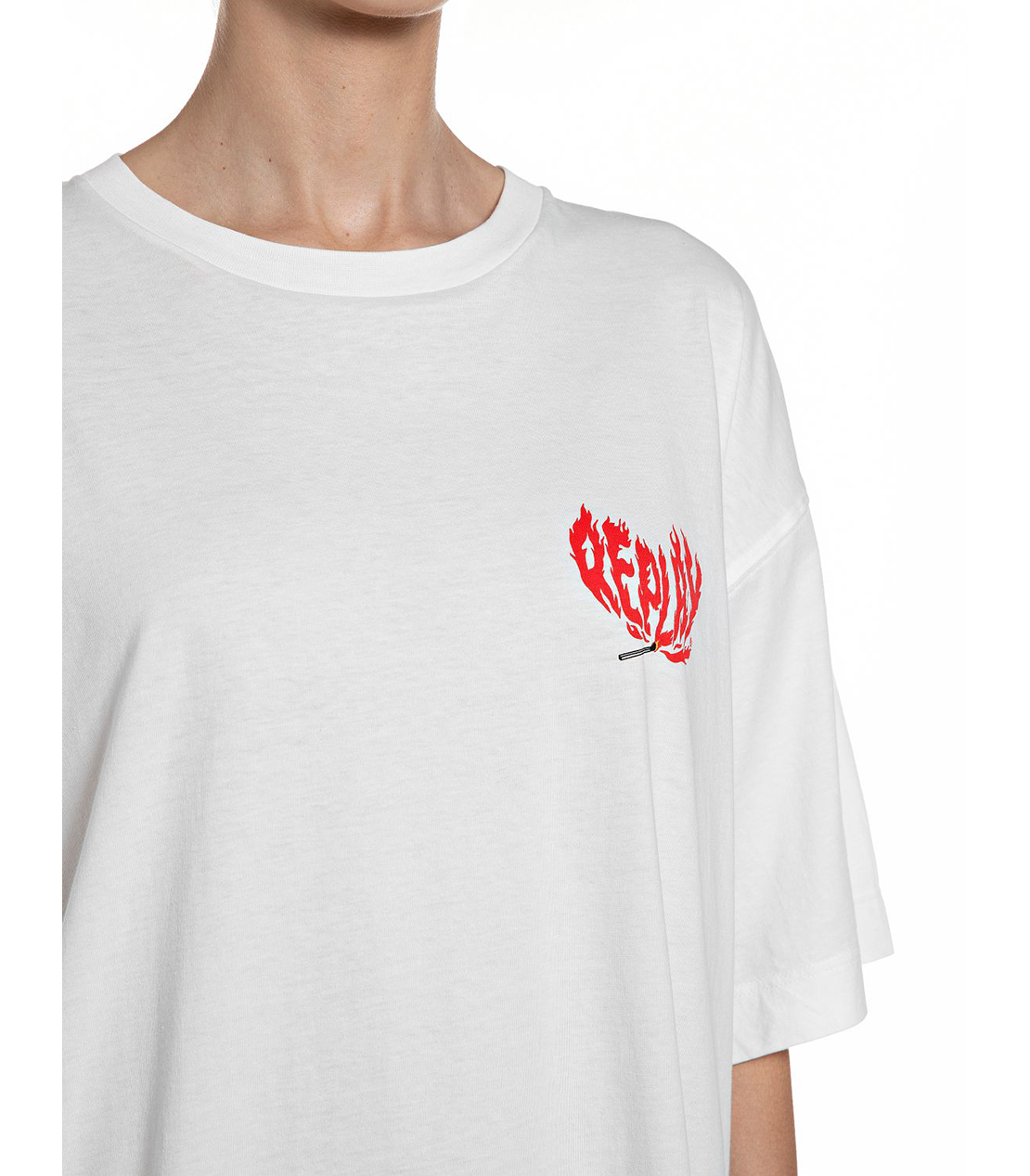 コットンジャージーFIREプリントTシャツ 詳細画像 オフホワイト 3